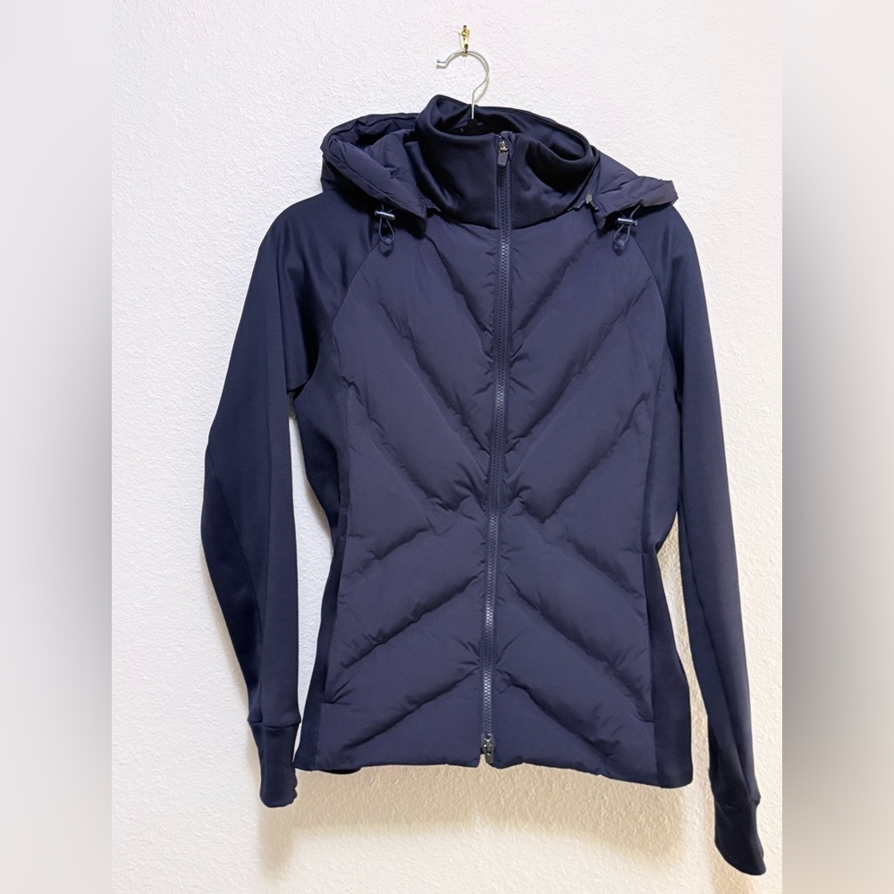 Athleta Inlet Down Jacket Navy Small